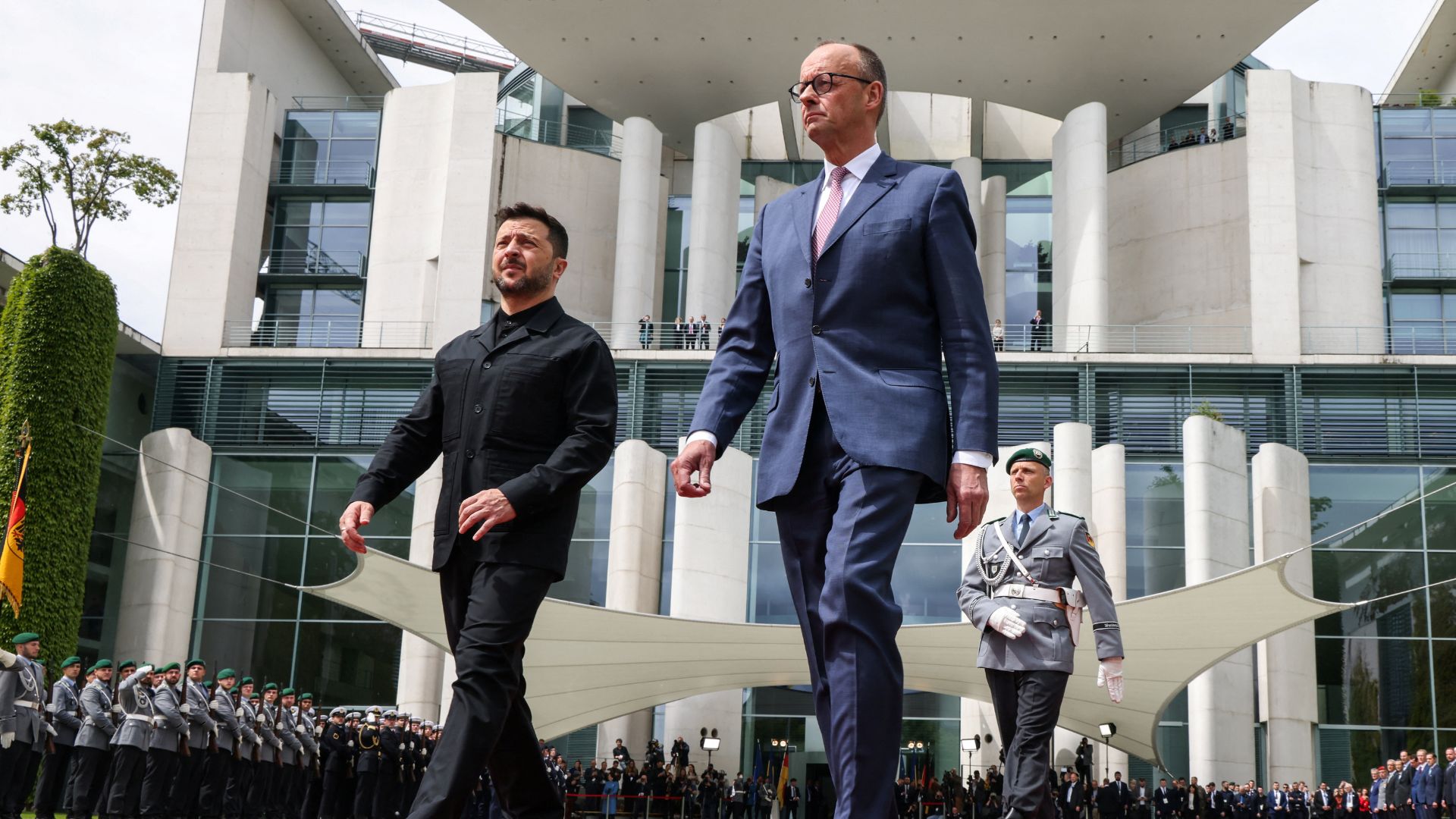 Zelenskyy and Merz in Berlin on Wednesday. /Fabrizio Bensch/Reuters