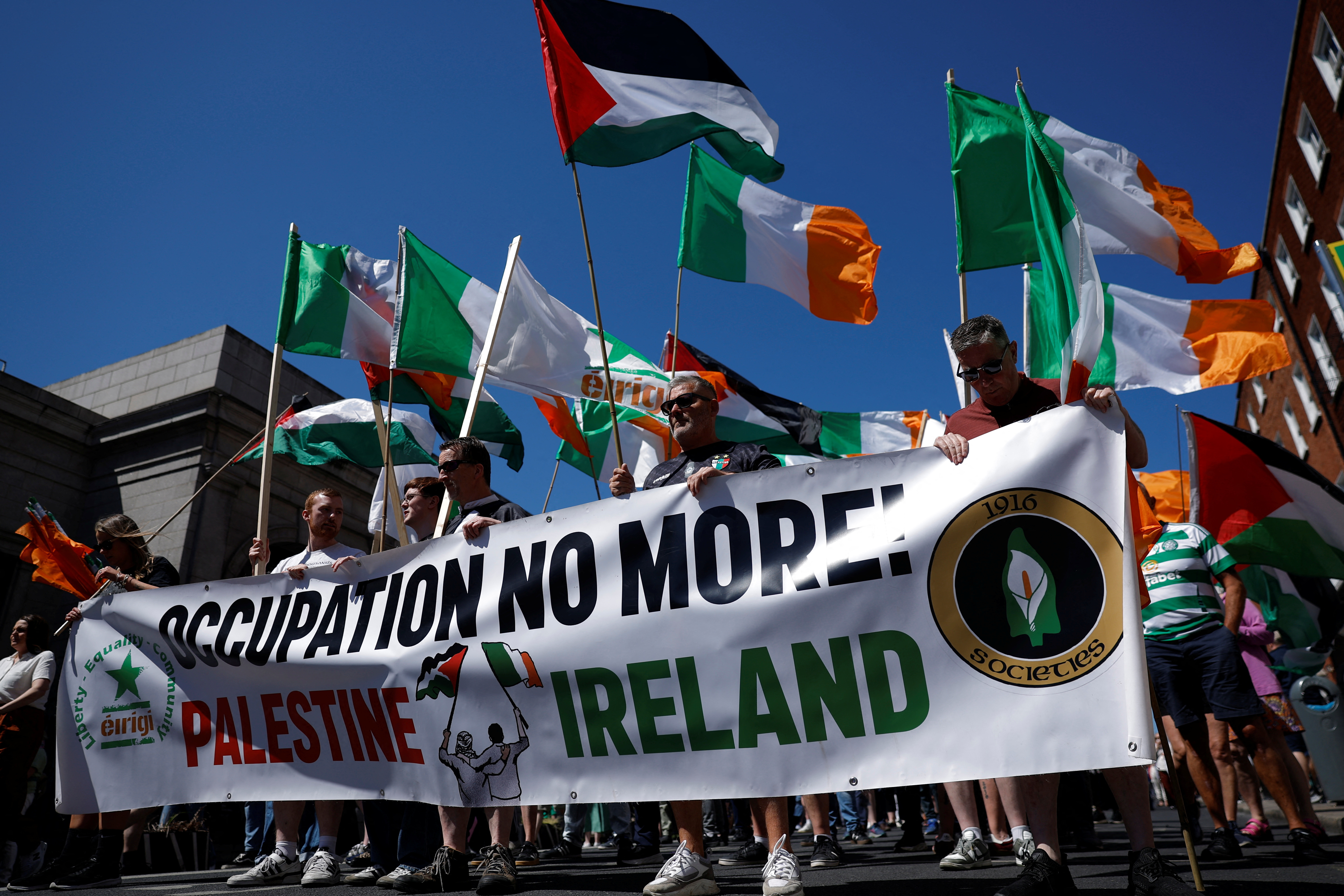 A protest in support of Palestinians in Dublin. /Clodagh Kilcoyne/Reuters